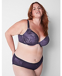 Lane Bryant Invisible Lace Backsmoother Boost Plunge Bra 36DDD Nightshade