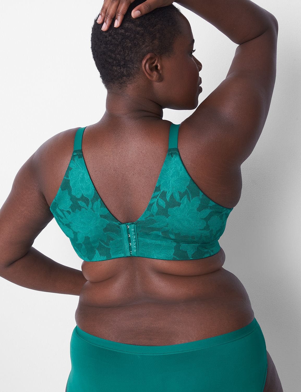 Cacique Backsmoother Lightly Lined Underwire Balconette Bra Green