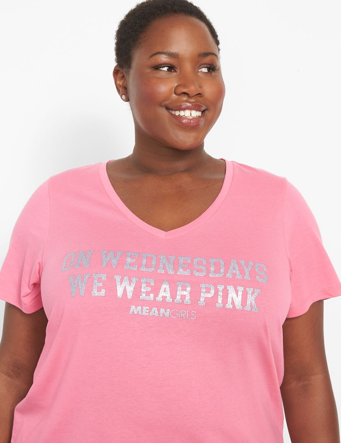 SS V-Neck Straight Hem Tee Graphic: Product Image 4