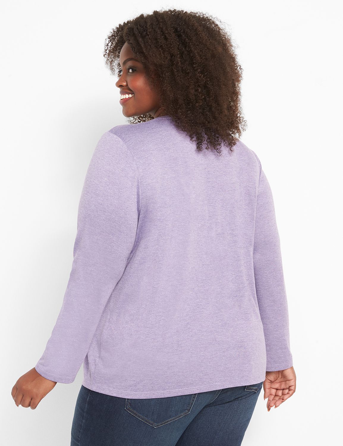 Long Sleeve Crew Neck Angelina Tee 1122318 Copy of 1117299:PANTONE Dusk:10/12 Product Image 2