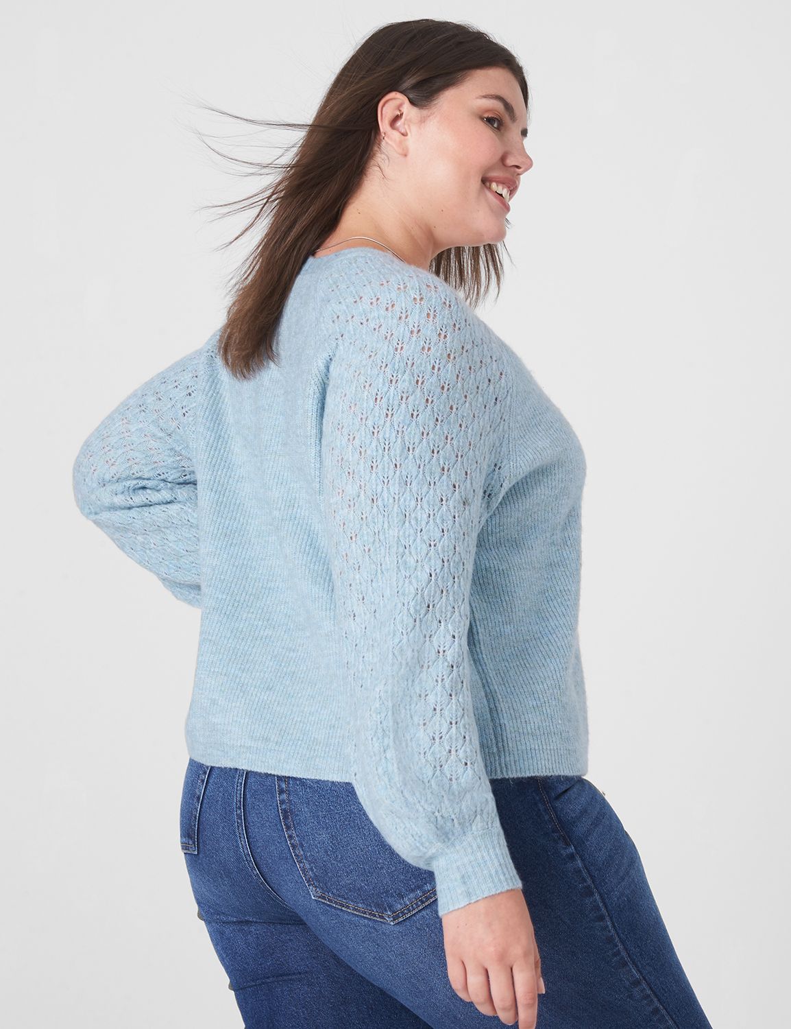 Pointelle Button Cardigan in Mauve Bows