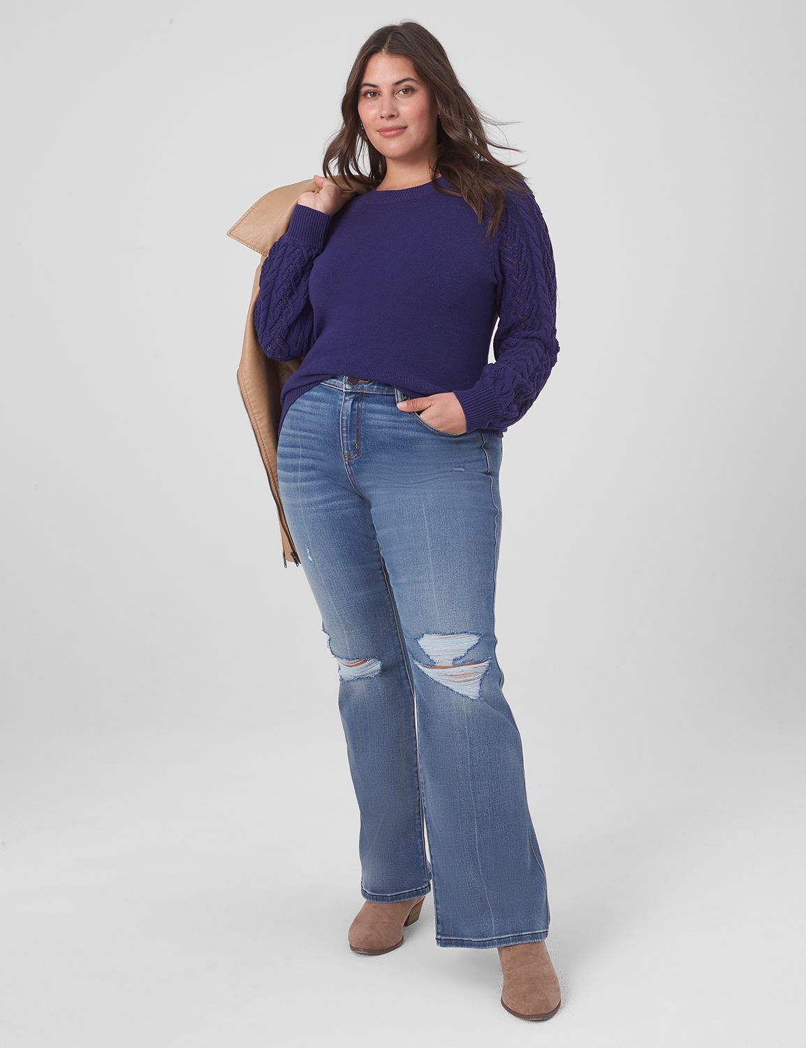 Long Sleeve with Pointelle Stitch C Product Image 3