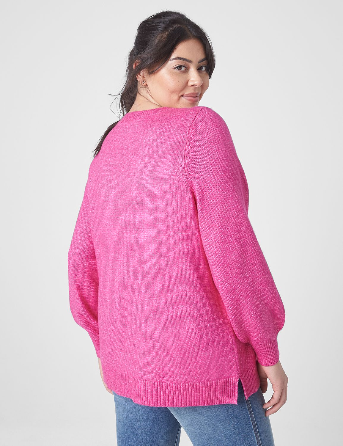 Long Sleeve V-Neck Tunic with Cable Product Image 2