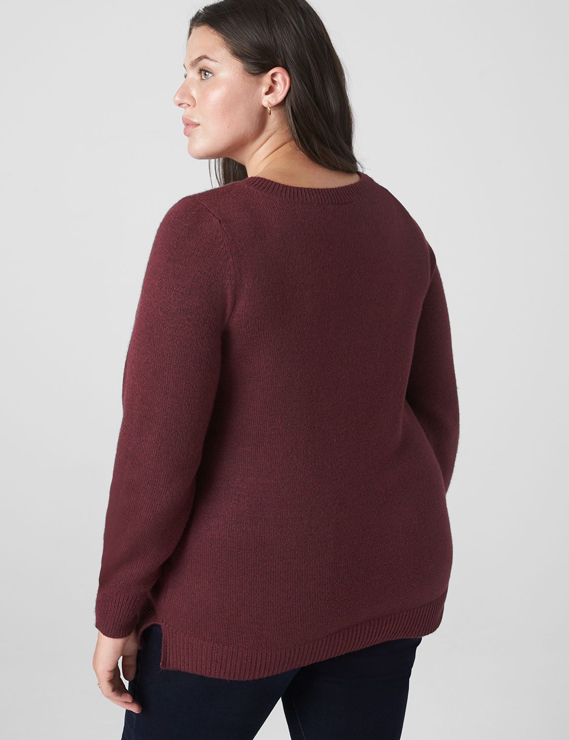 Long Sleeve V-Neck Tunic with Cable Product Image 2