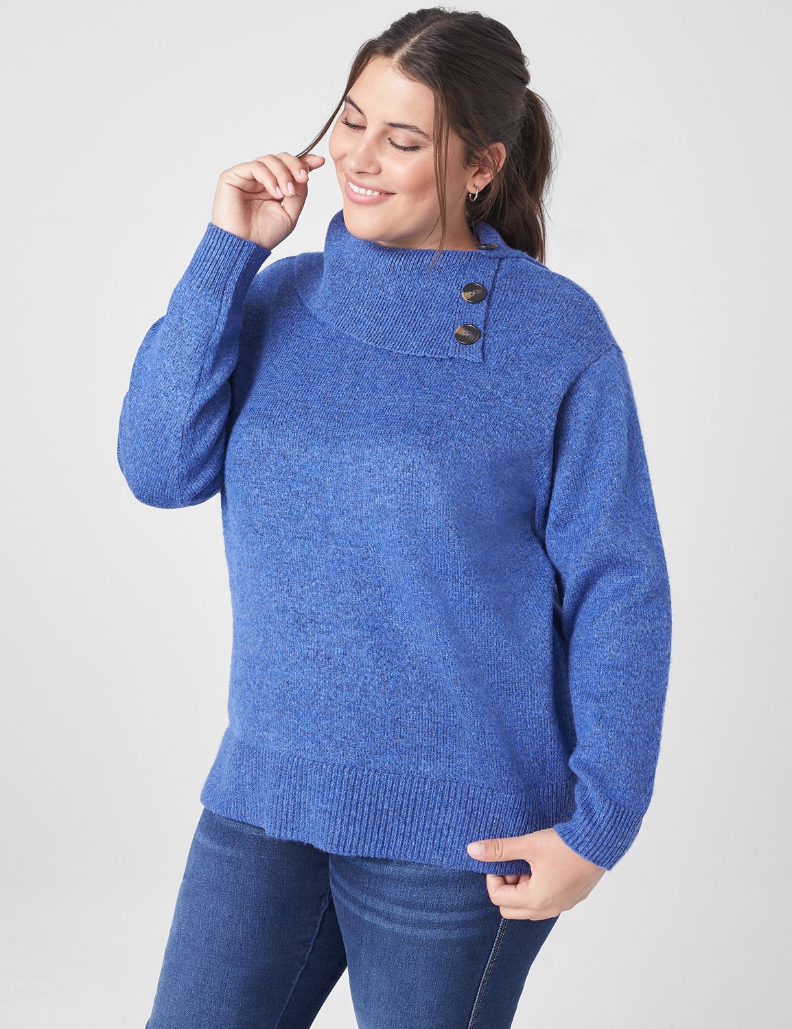 3/4 sleeve cowl neck gathered side tunic main image 0