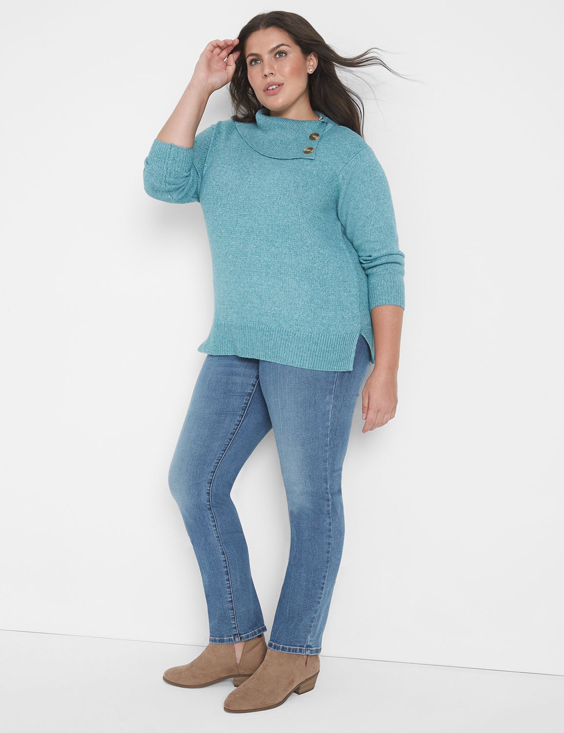 Split Neck Short Sleeve Knit Pullover