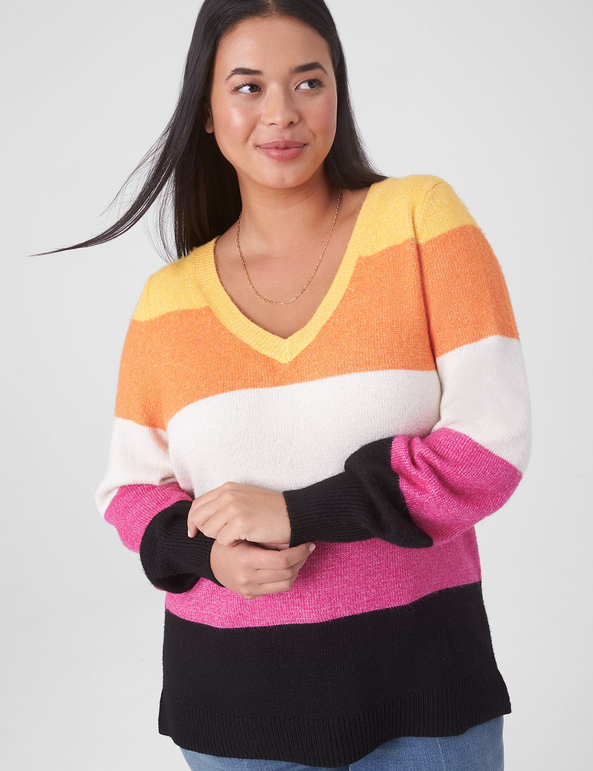 Stripe sleeve single layer tunic main image 0