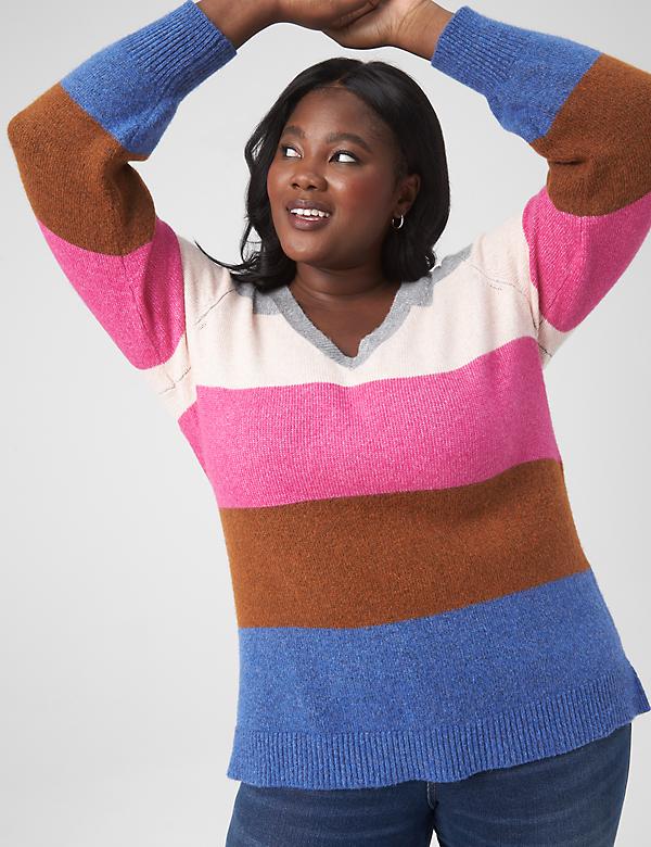 Classic V-Neck Tunic Pullover Sweater