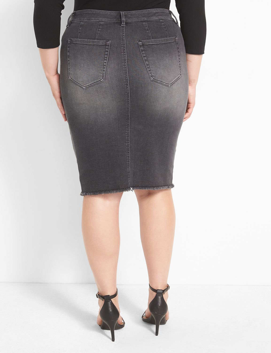 Lane bryant on sale black jean skirt