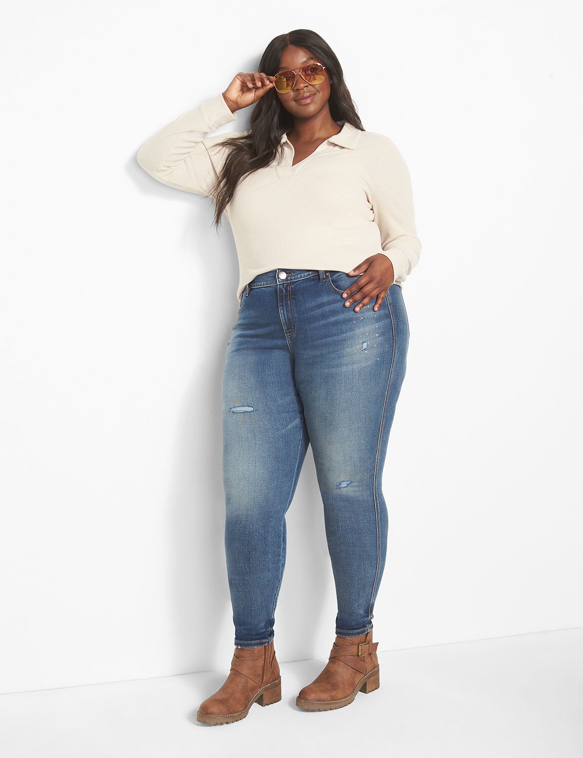 plus size high rise skinny jeans