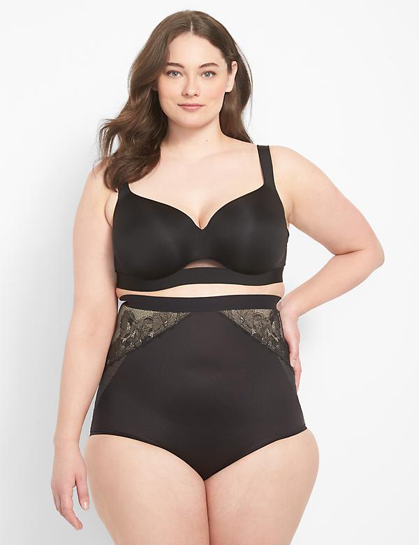 Level 3 Contouring High-Waist Brief With Lace Inserts