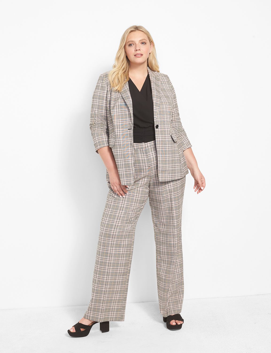 The Perfect Drape Plaid One Button Product Image 1