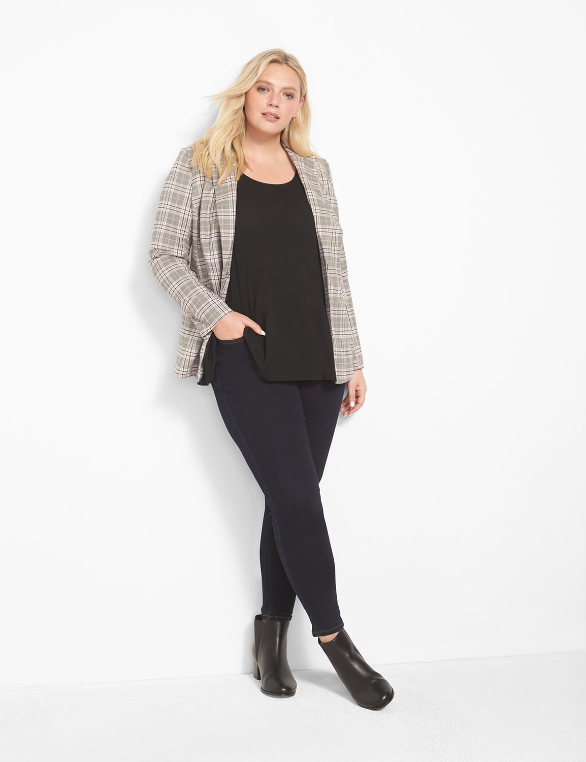 The Perfect Drape Plaid One Button Product Image 3