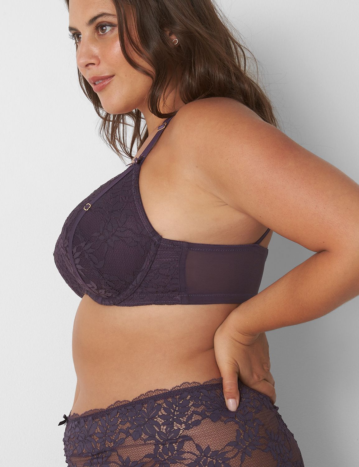 Front-Close Strappy Lace Boost Plunge Bra