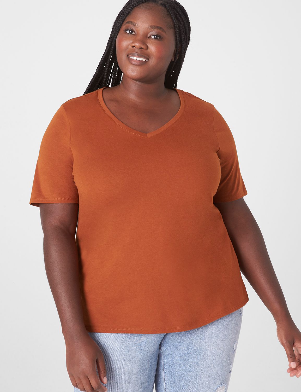 Classic Perfect Sleeve V-Neck Tee 1 Product Image 1