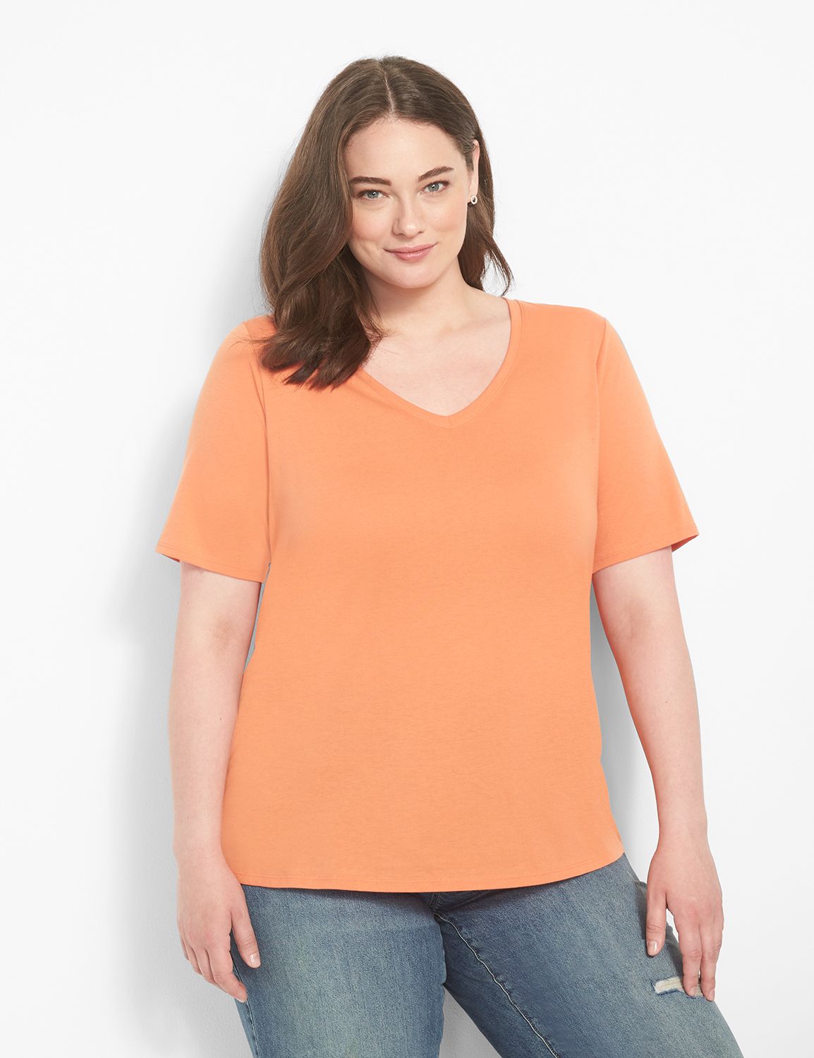 Classic Perfect Sleeve V-Neck Tee 1 Product Image 1