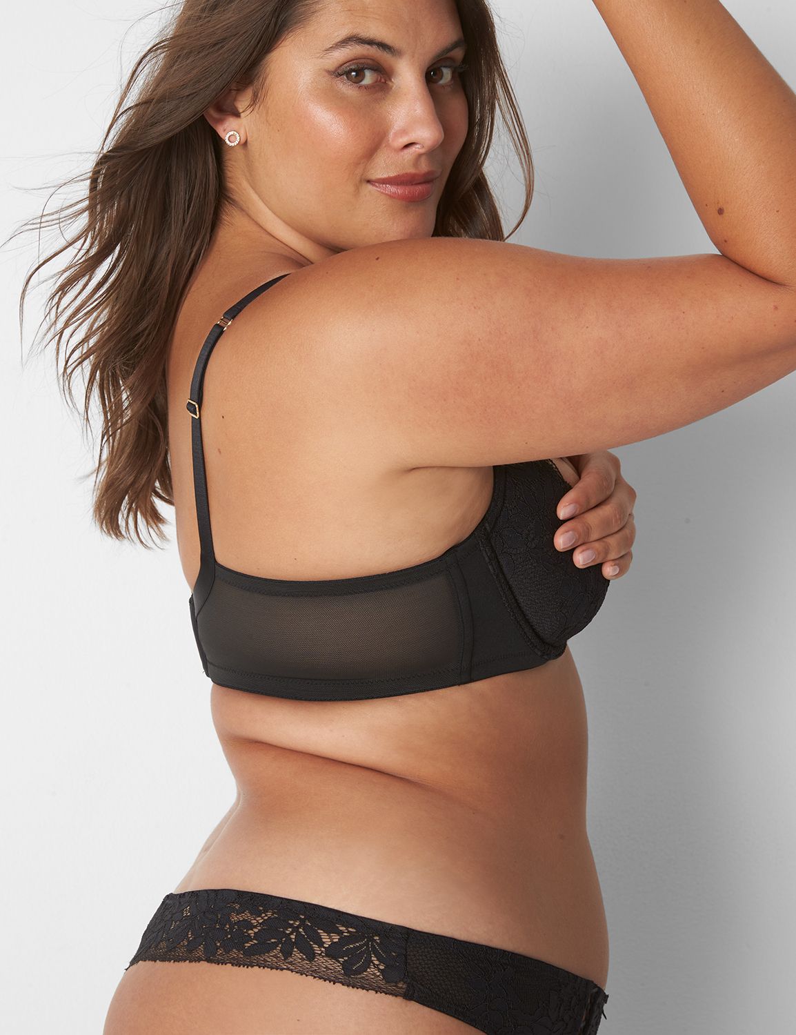 NEW 46D Lane Bryant Cacique Seriously Sexy Quarter Cup Peekaboo