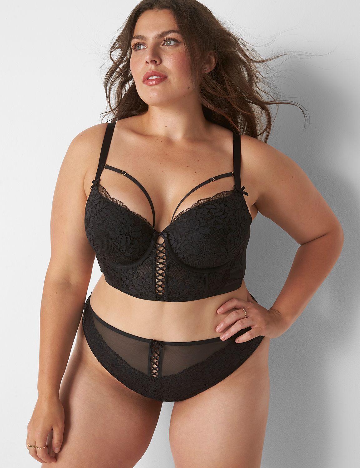 Lace Criss cross detail balconette Product Image 1