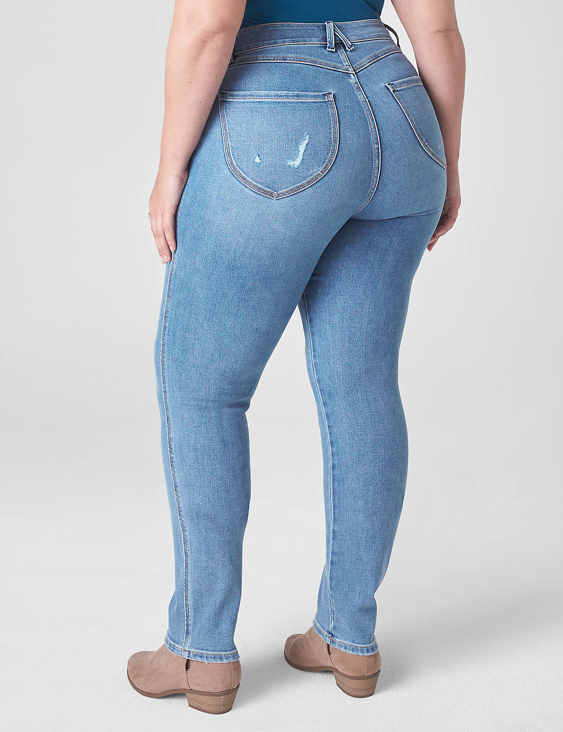 Curvy Fit Body Icon High-Rise Straight Jean - Light Wash | LaneBryant