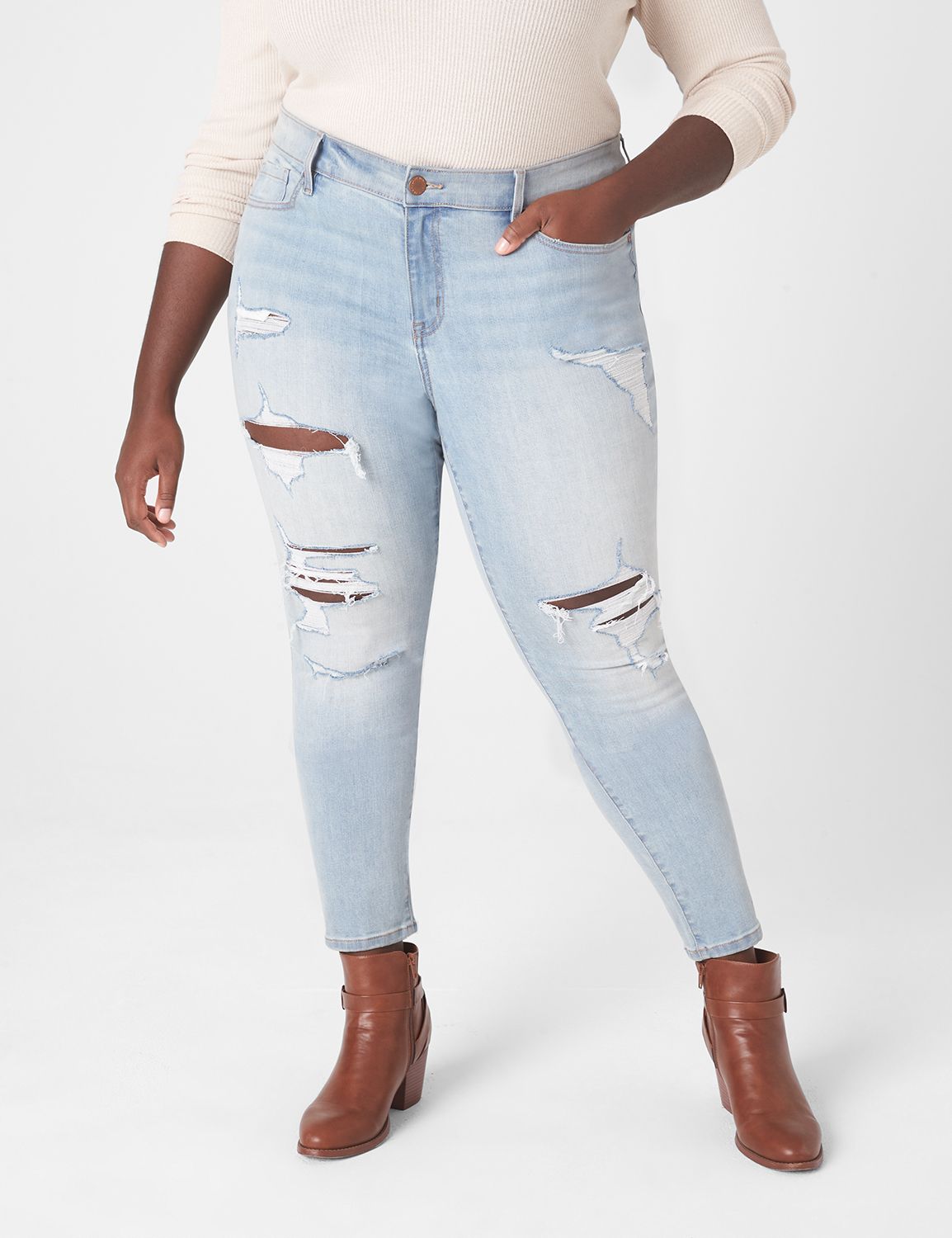 Lane bryant hot sale ripped jeans