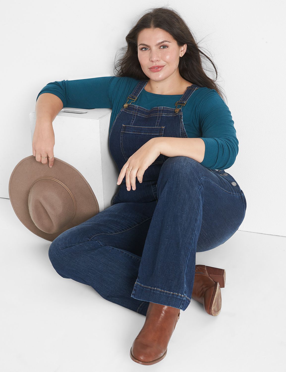 DENIM OVERALL FLARE LEG - DARK WASH Product Image 3