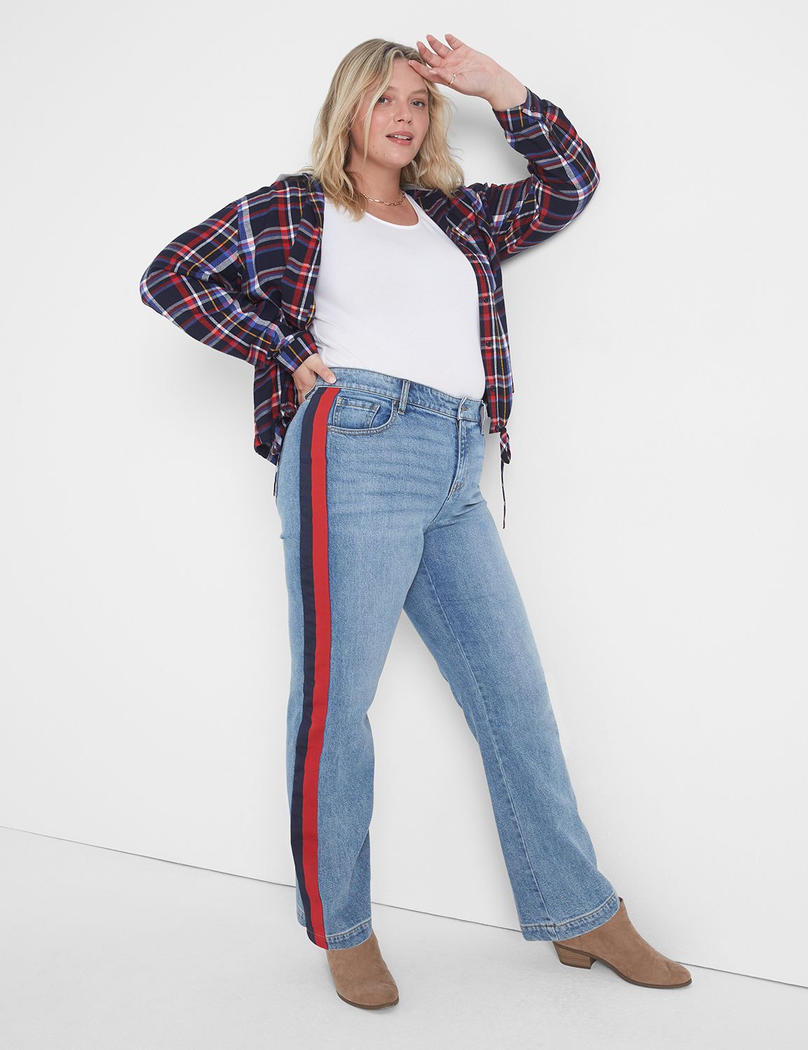 Jeans with side stripe womens online