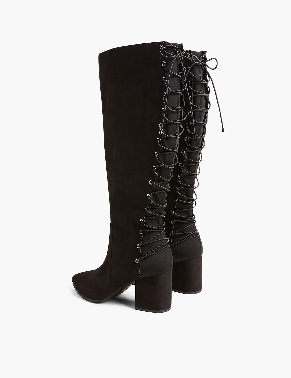 Black boots with shop lace up back