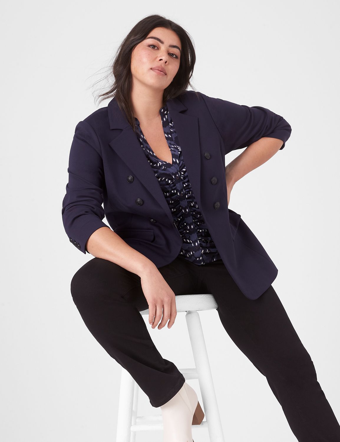 Bryant Ponte Double Breasted Blazer | LaneBryant