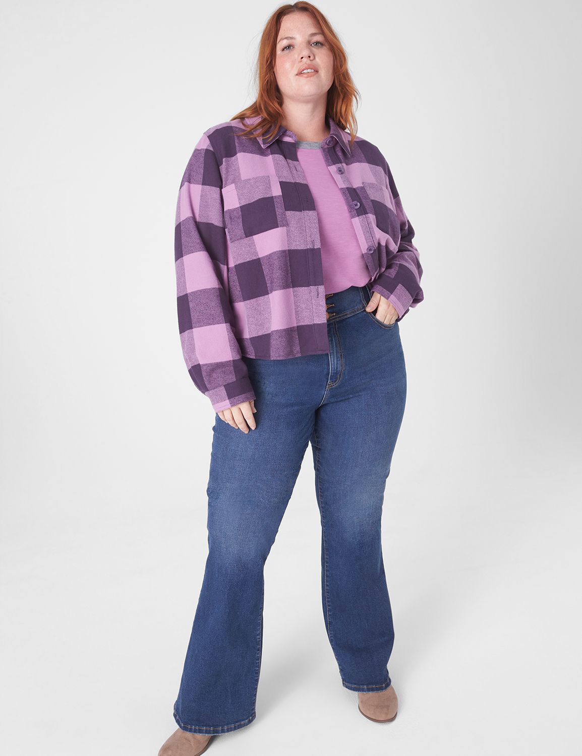 Classic Long Sleeve Button Front Pl Product Image 4