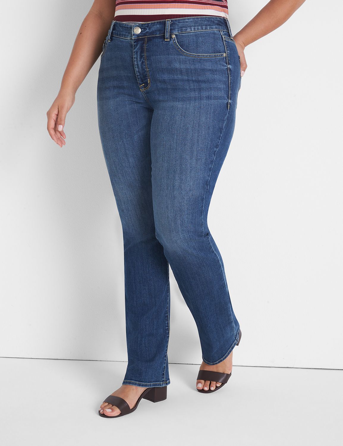 Honet - Low Waist Pocket Straight Leg Jeans