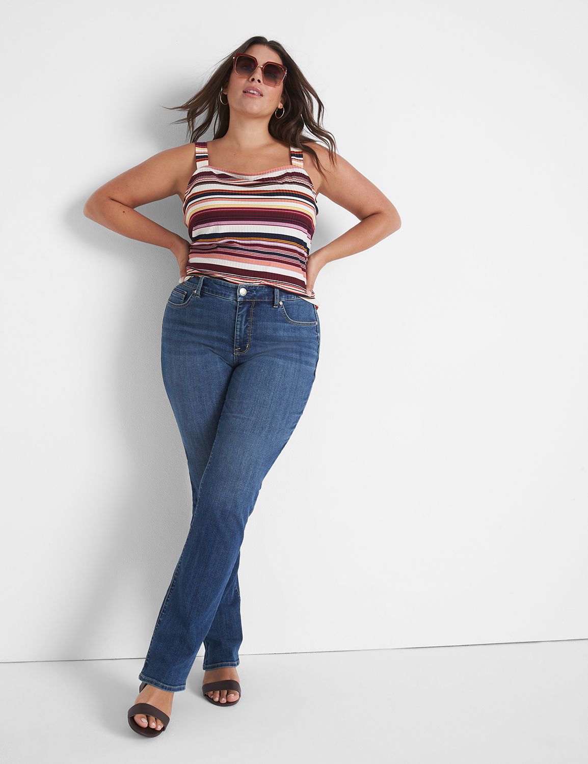 【NONCODE】Bianneu Washing Bootcut Pants No Boundaries Pull-On Bootcut Jeans, 32” Inseam, Women's and