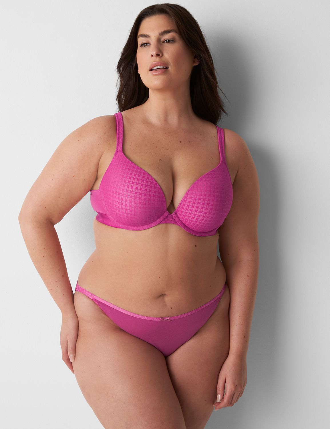 Cotton Double-String Bikini Panty With Lace Back | LaneBryant