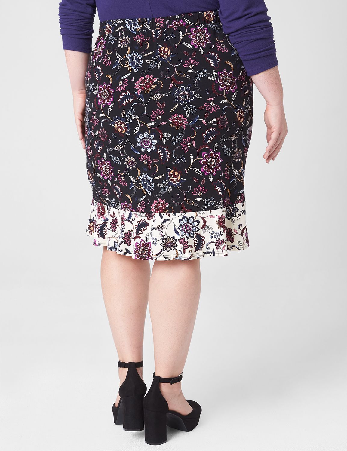 Flounce Midi Wrap Skirt Light Nougat Patterned main image 0