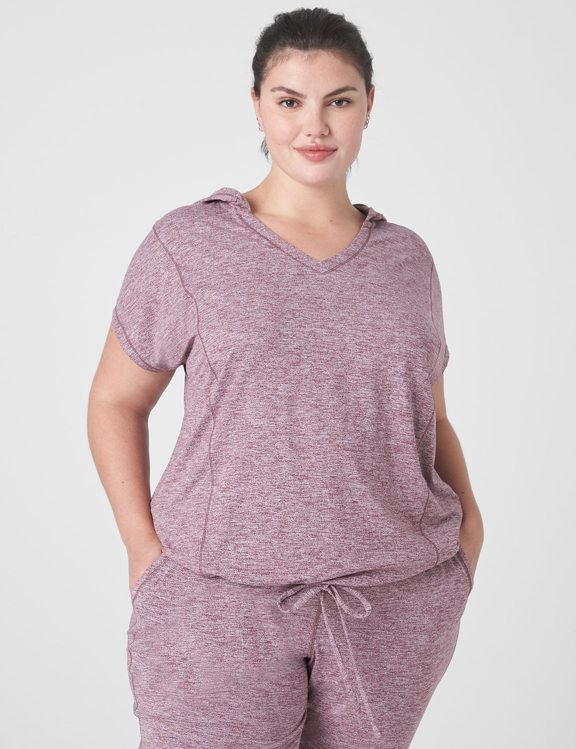 Short Sleeve V Neck Livi Soft Marl | LaneBryant