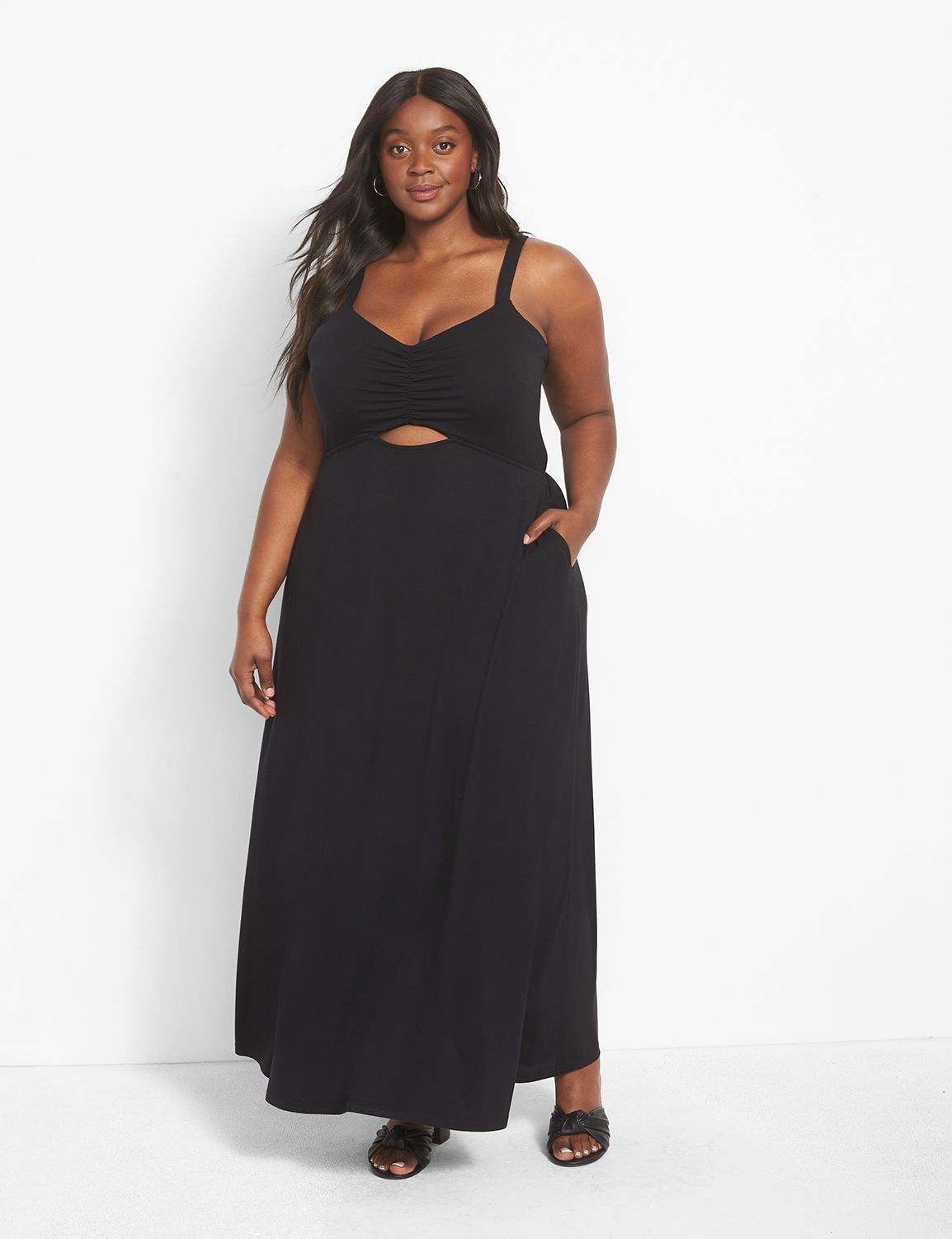 Bare Front Bodice Cutout V neck Max