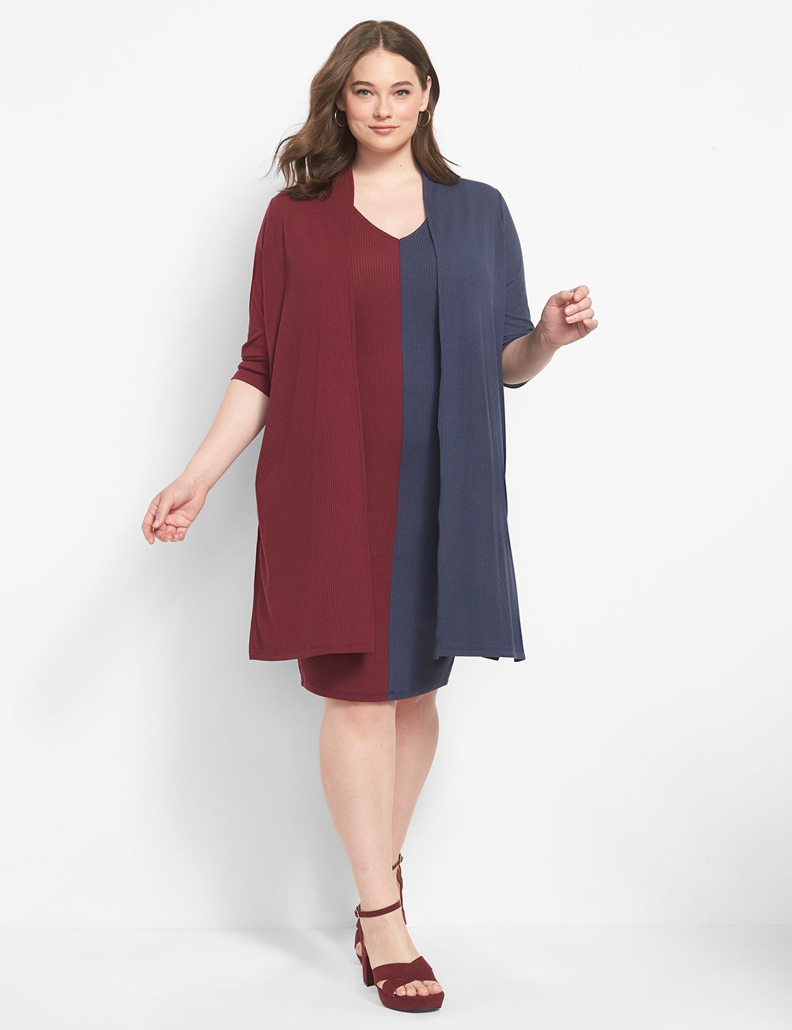 Sleeveless Colorblock Ribbed Bodycon Dress