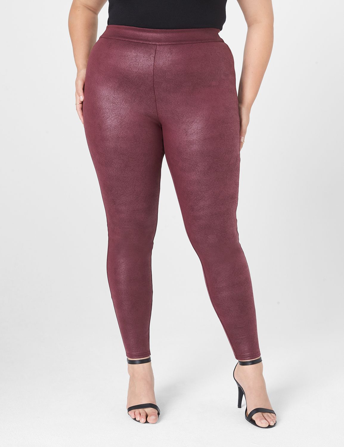 Pull-On High-Rise Ponte Legging - Coated