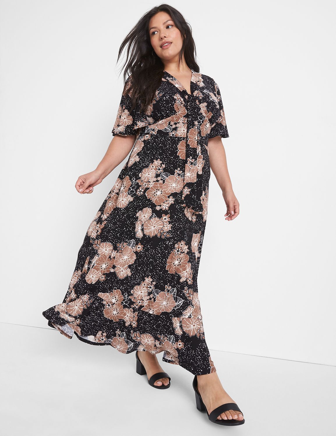 Perfect Flutter Sleeve V Tie Neck P Product Image 1