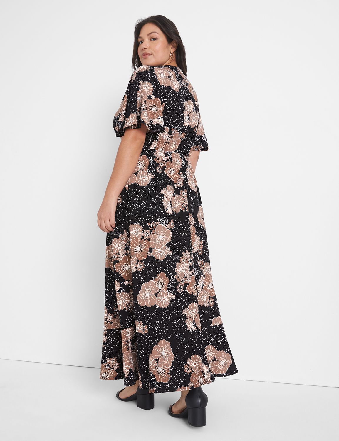 Perfect Flutter Sleeve V Tie Neck P Product Image 2