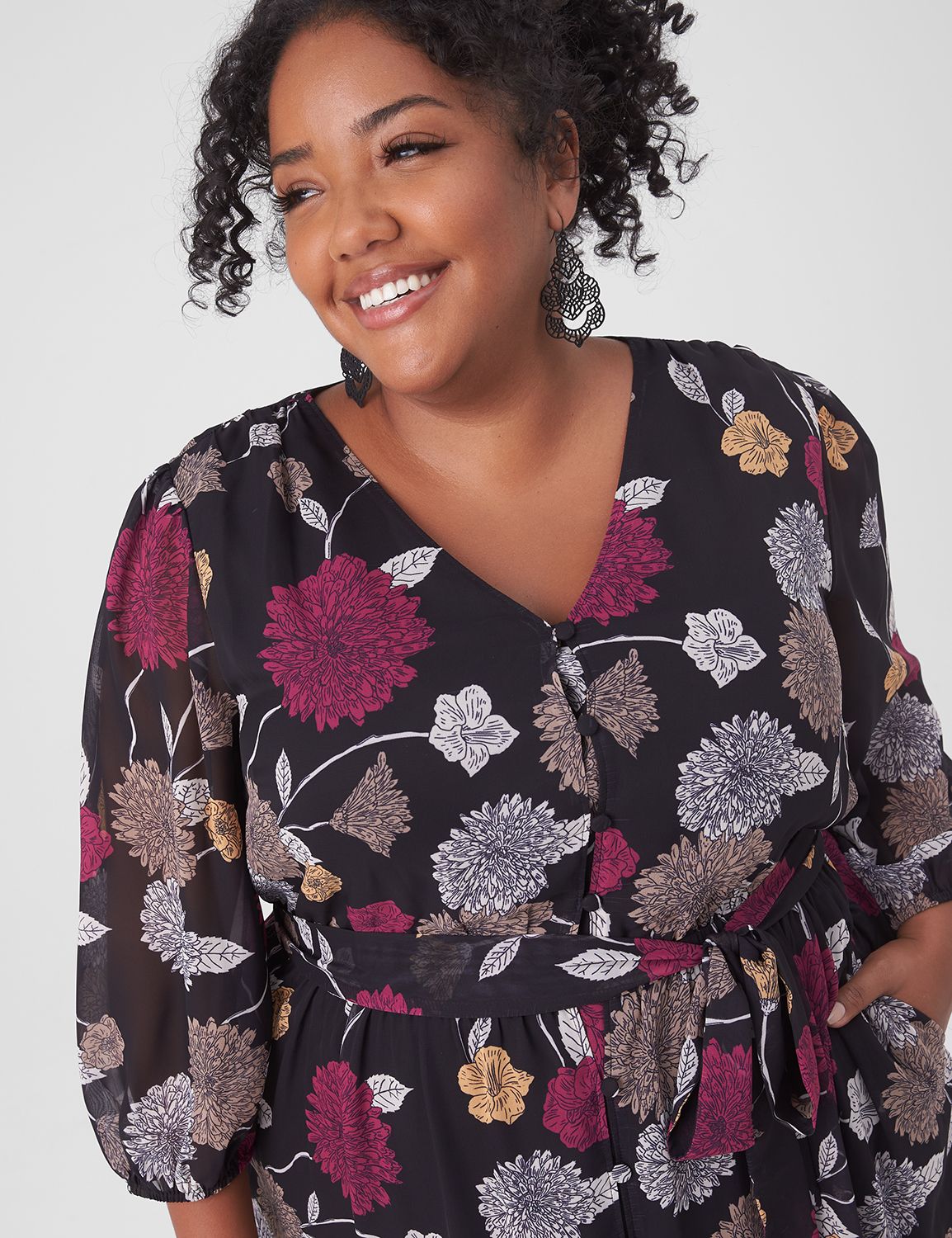 3/4 SLEEVE ROMANTIC BUTTON DOWN MAX Product Image 3