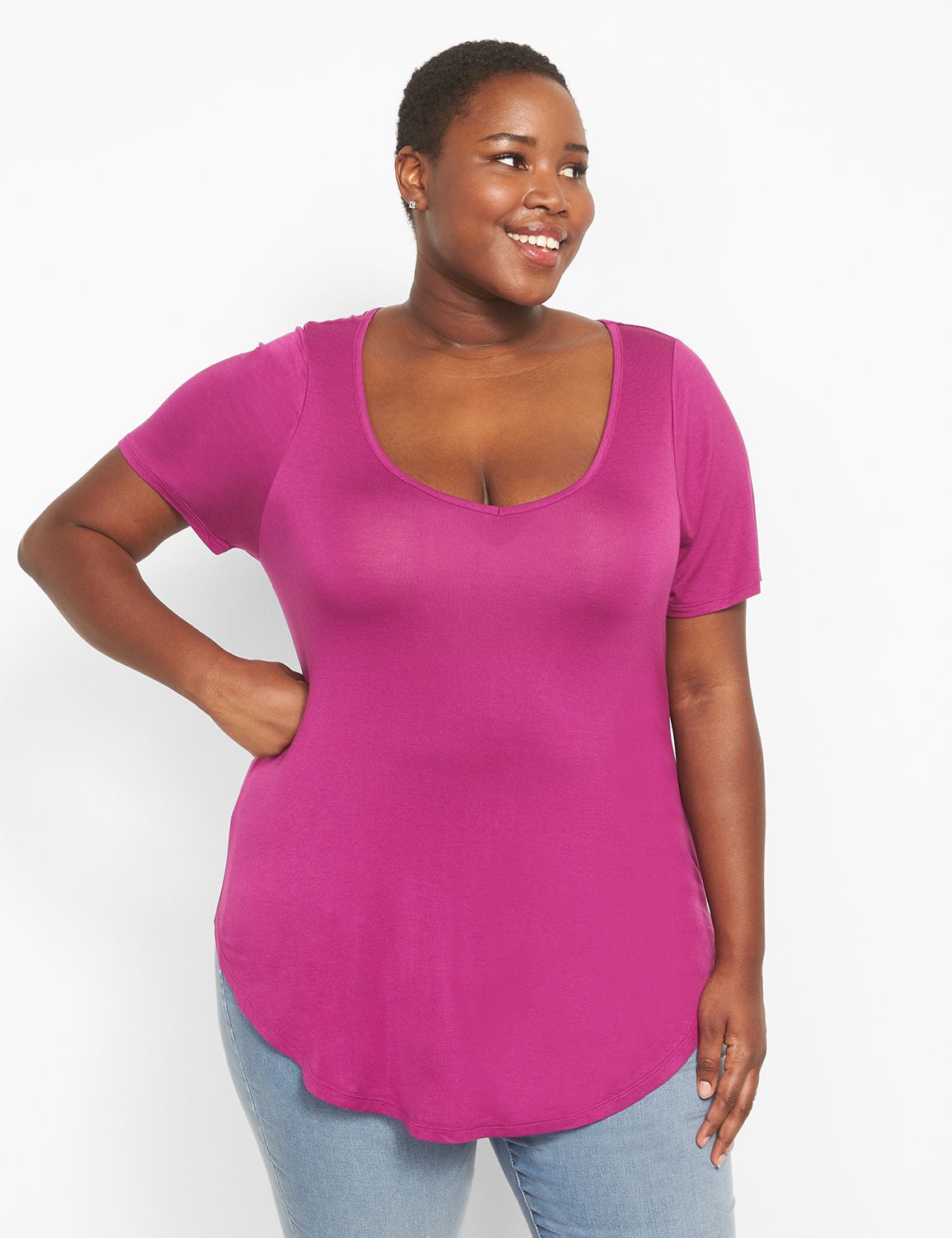 Fitted Perfect Sleeve Vneck Tunic T Product Image 1