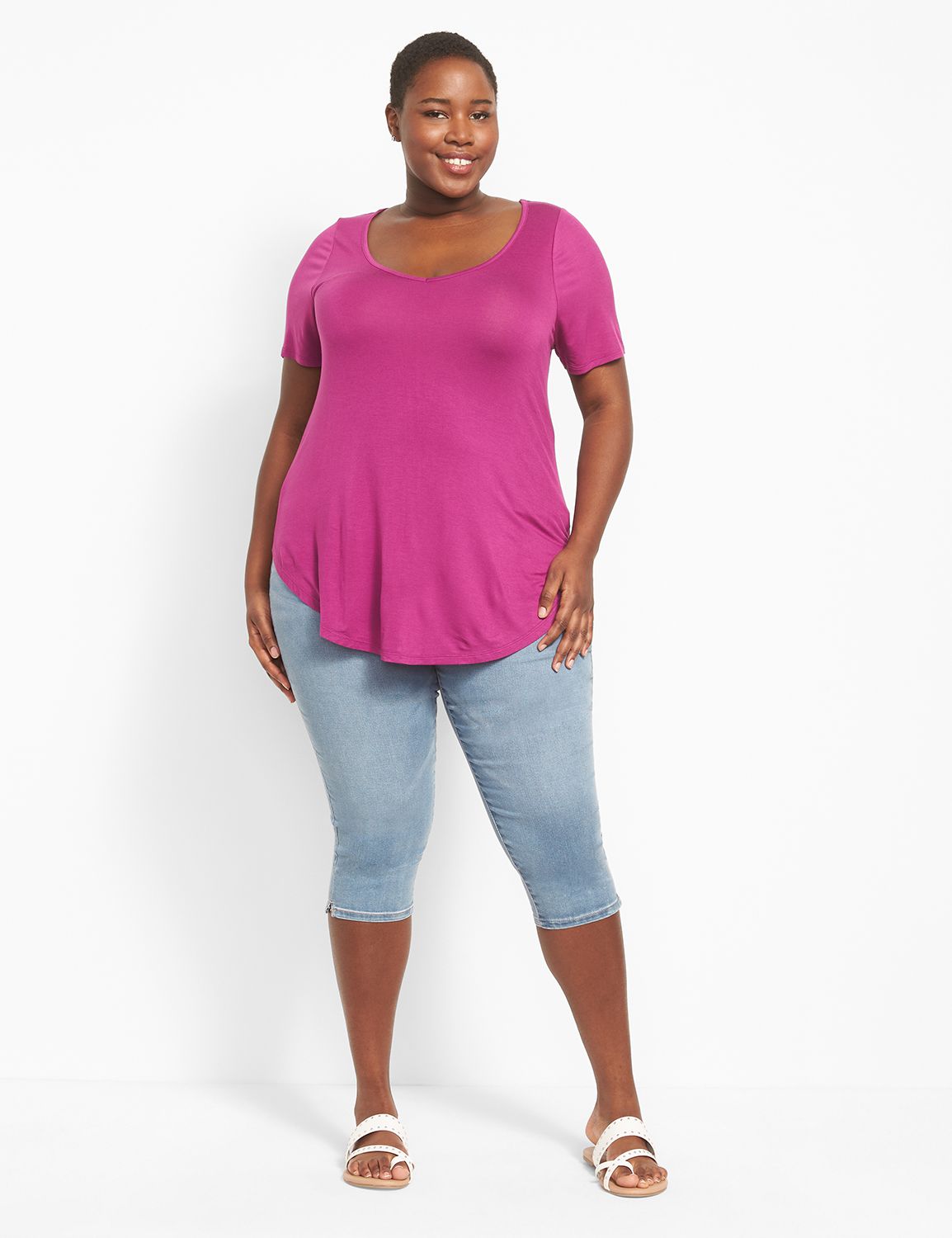 Fitted Perfect Sleeve Vneck Tunic T Product Image 3