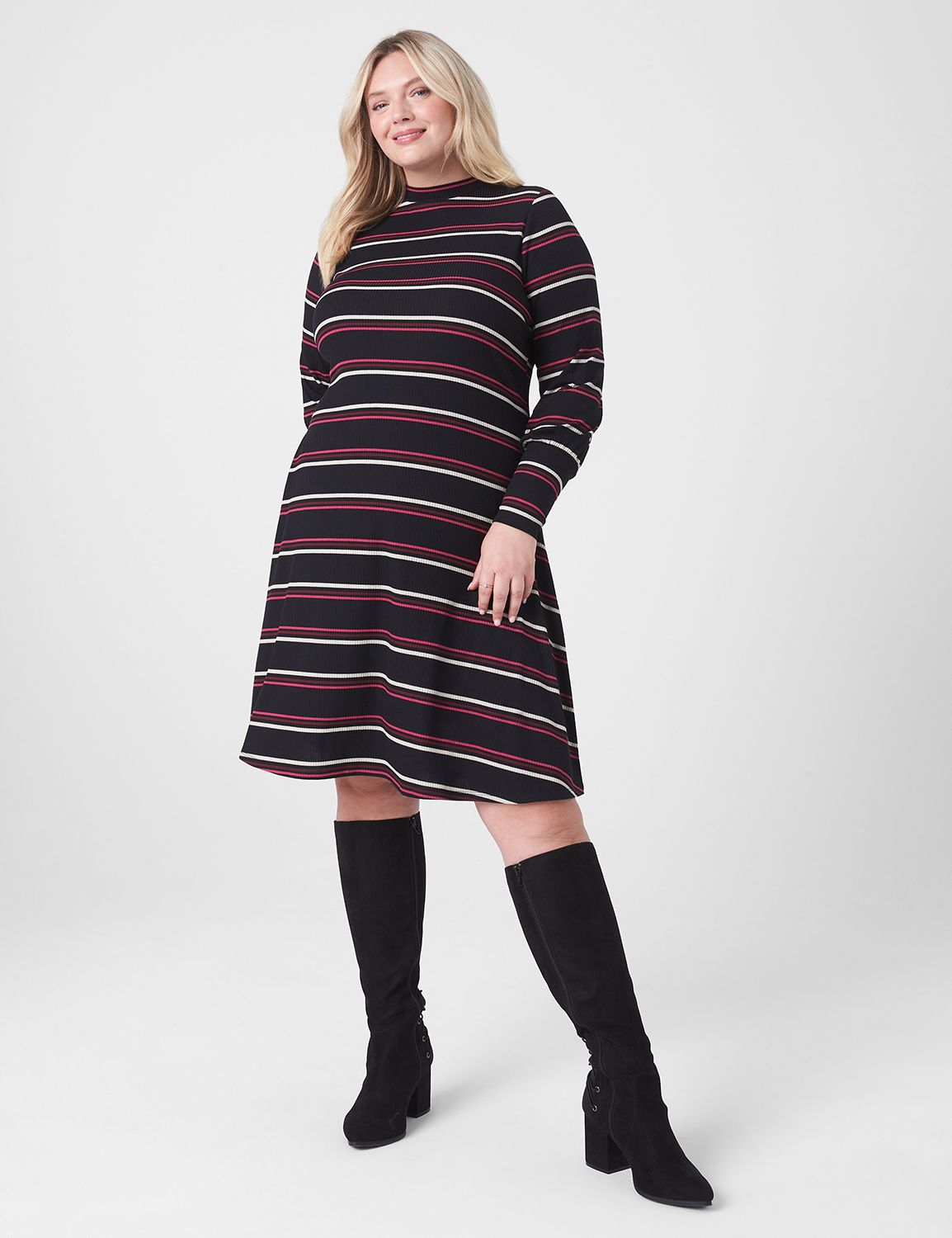 Long Sleeve Mock Neck High Cuff Fit