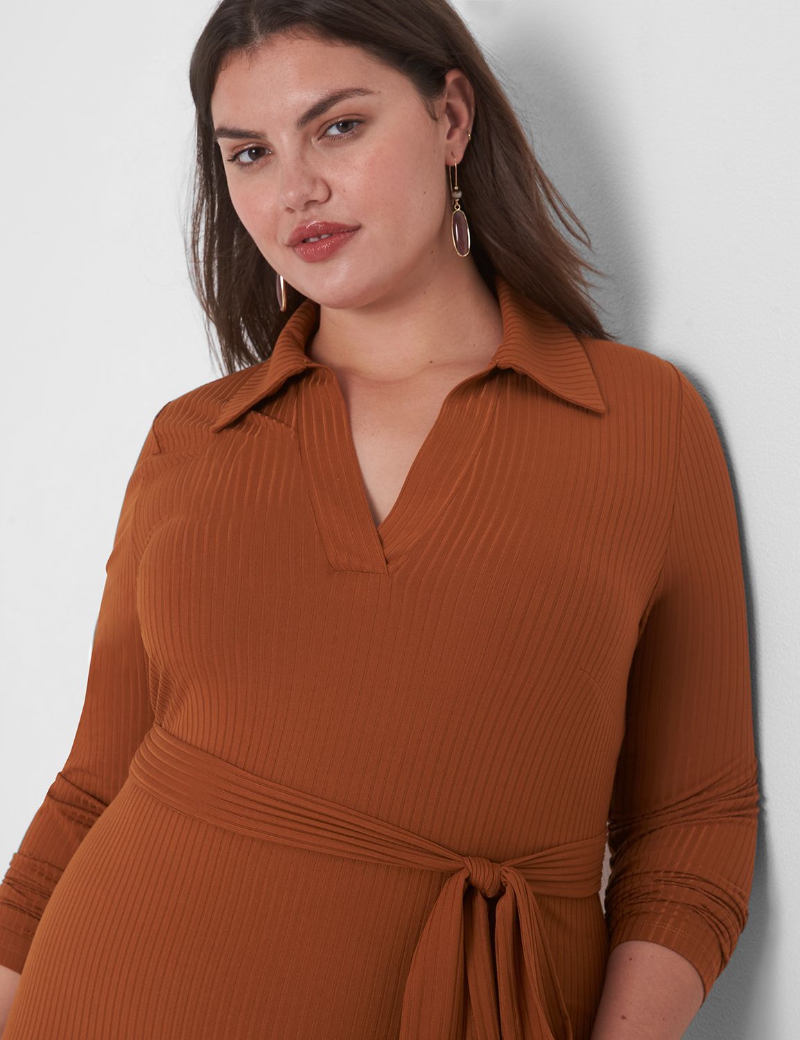 3/4 Sleeve Polo Midi Dress 1130271 Product Image 3