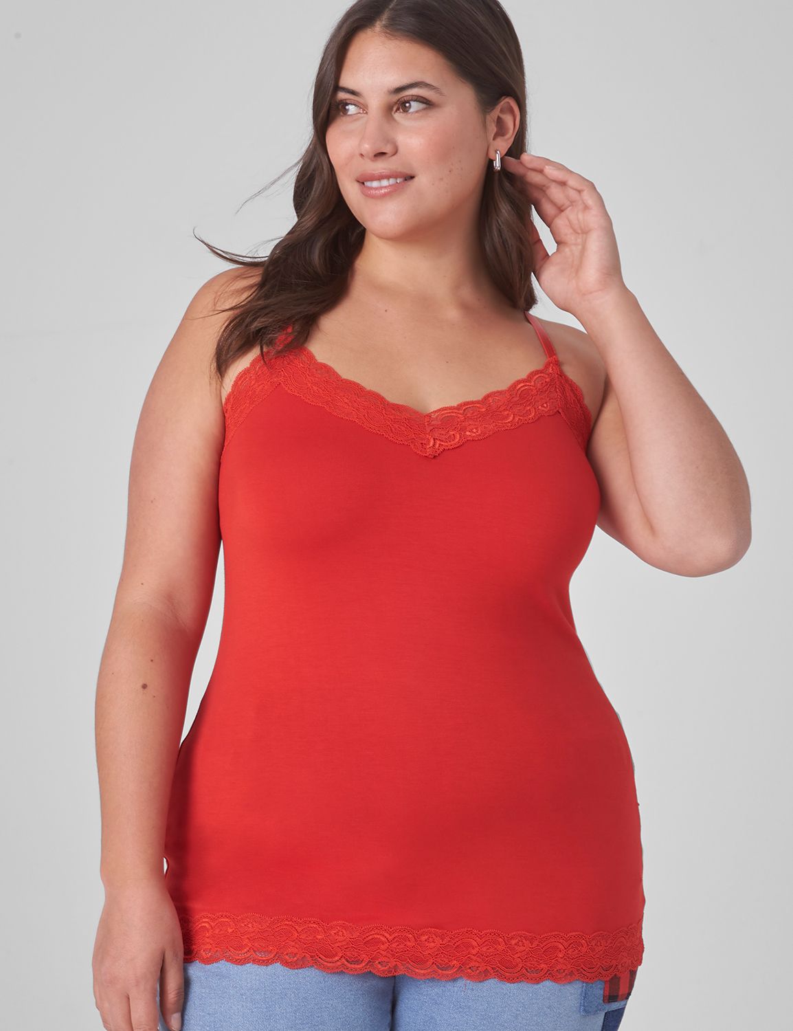 Sleeveless Lace Trim Cami Fall 1130