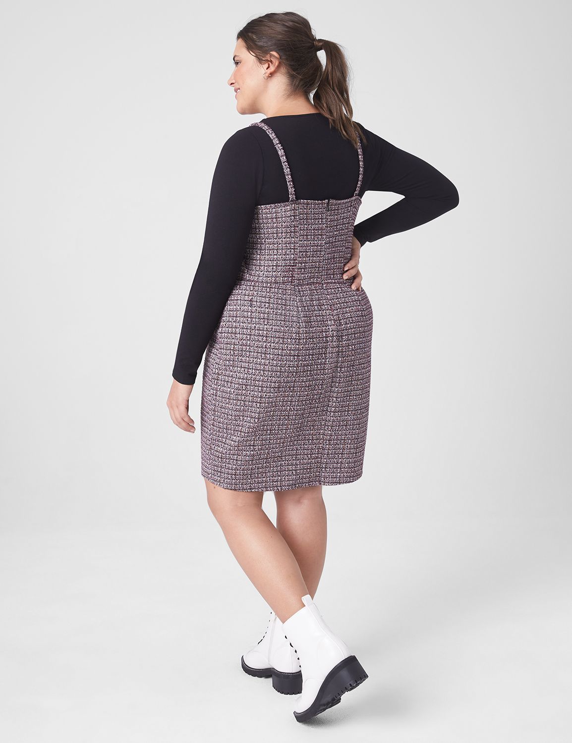 Square Neck Hidden Button Dress main image 1