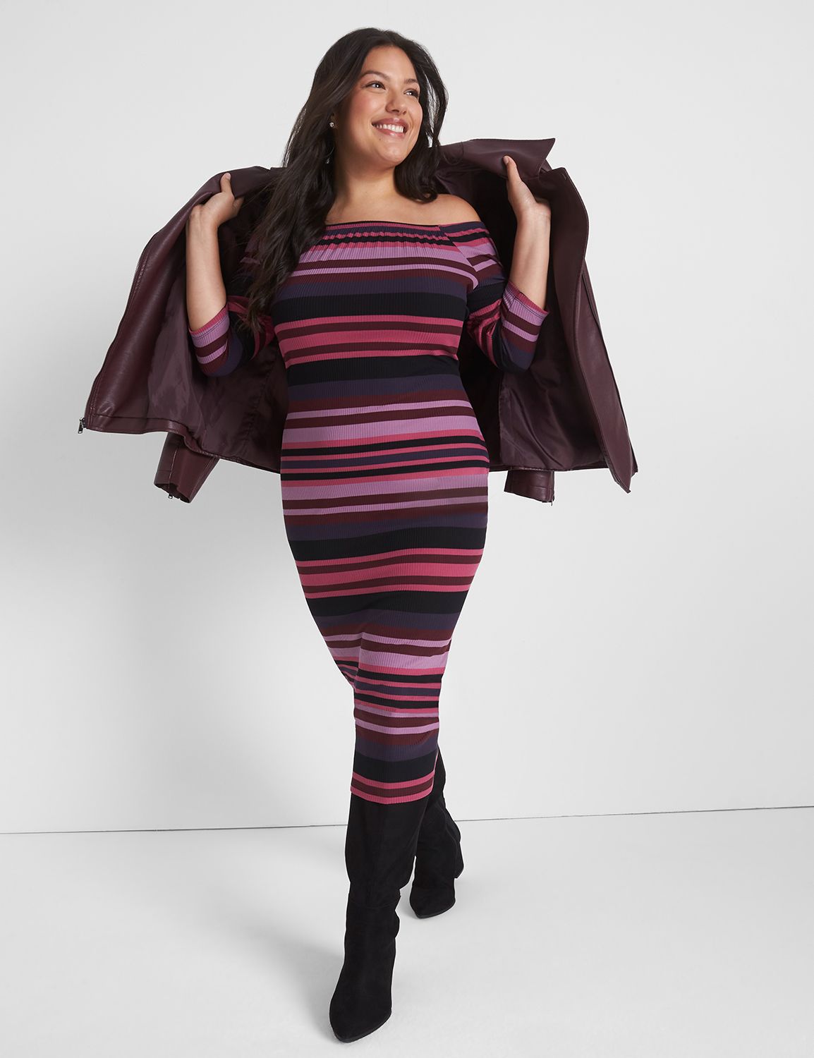 Ady Bodycon Jurk in Rib Racing Rood