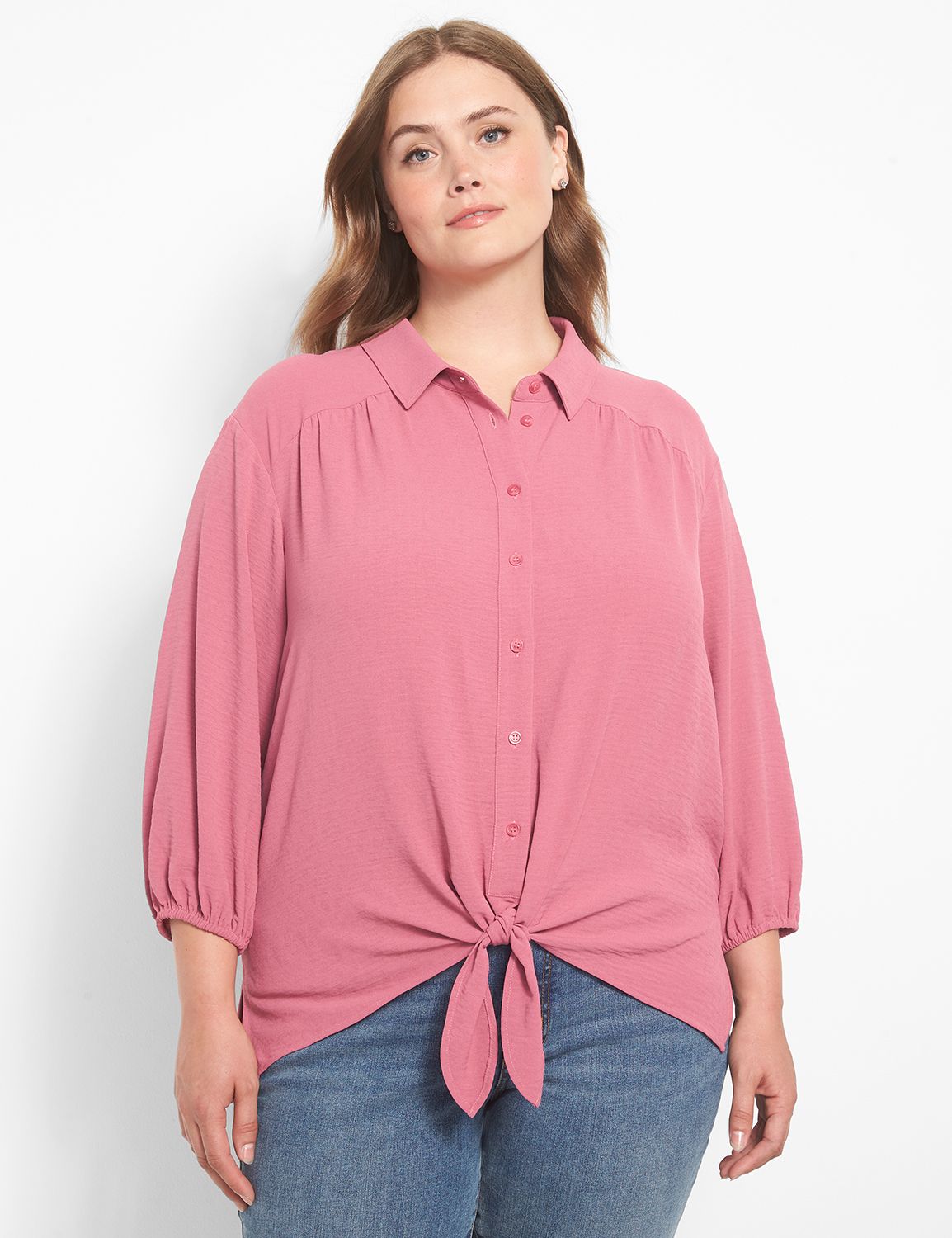 Adorable Lane Bryant Flannel Pintuck Popover Top - senboku-shihousyoshi.com