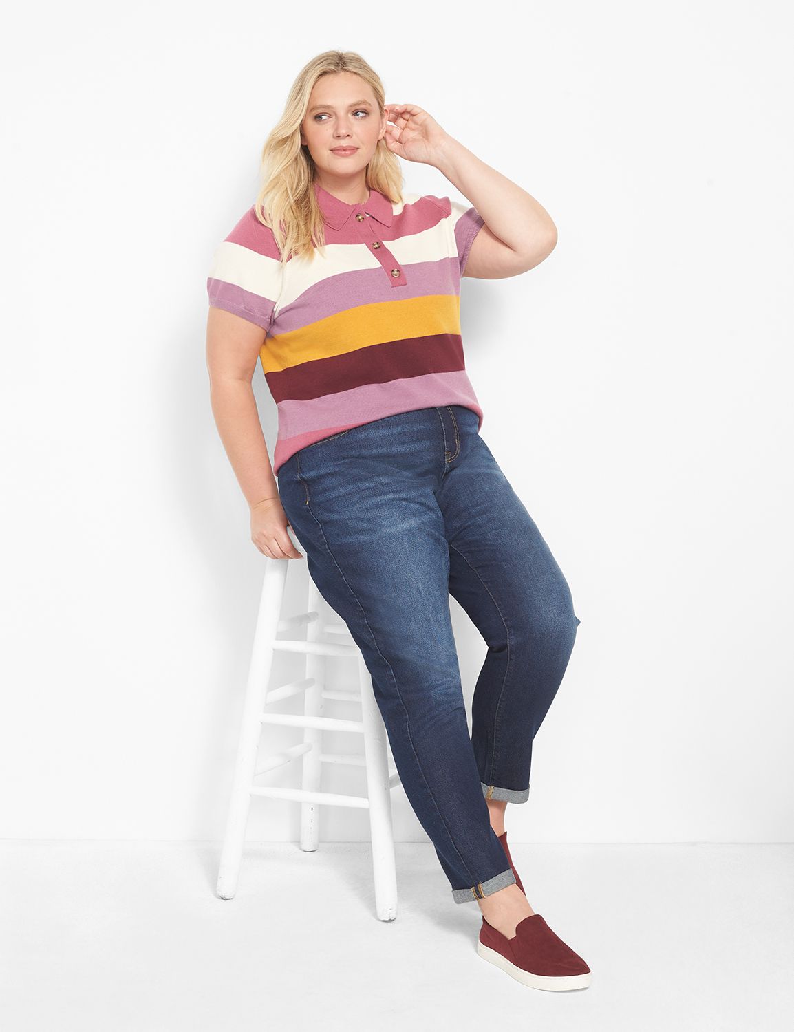 Plaid Polo Collar Sweater Co-ords