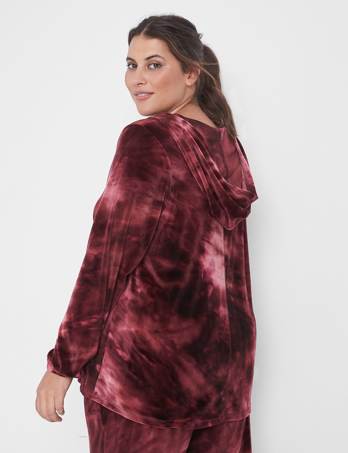 Long Sleeve Mid Vneck Dye Effect Ve Product Image 2
